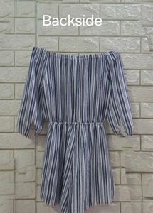 Boho Chic Striped Off-the-Shoulder Romper