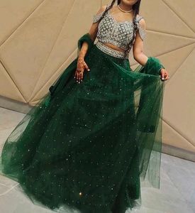 Green Embellished Lehenga Choli