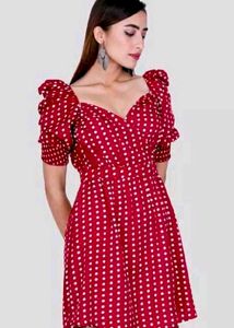 Chic Red Polka Dot Dress