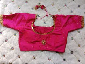 Stunning Pink Embellished Work Blouse