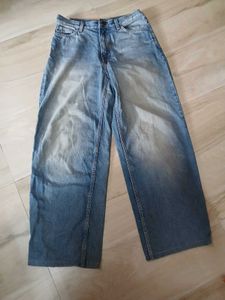 Light Wash Wide Leg Baggy Jeans