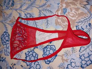 Red Lace Thong Panty