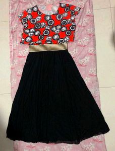 Red Clock Print cute Dress