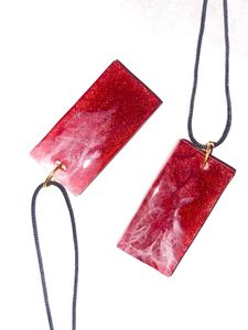 Sparkling Red Resin Pendant Necklace Set