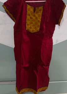 Red Pure Cotton Kurta