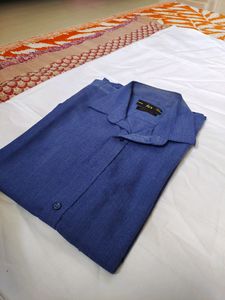 Men Formal Shirt - Plain Blue