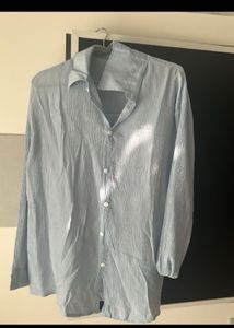 Light Blue linen  Button-Down Shirt