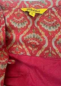globaldesi Red Printed Co-ord Set