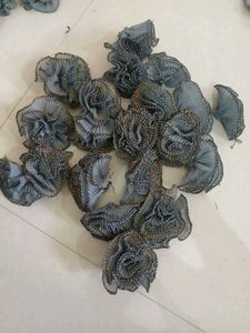 Grey Fabric Flower Embellishments 20