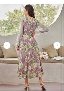 Floral Print Square Neck Maxi Dress