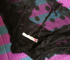 Lace Briefs with Polka Dot Detail