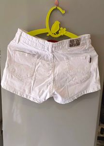 White Denim Shorts