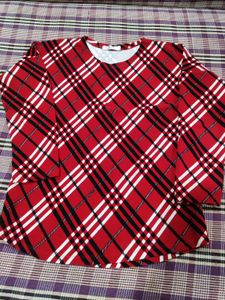Red Plaid Top