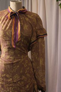 SALE-!Vintage Korean Brown Dress