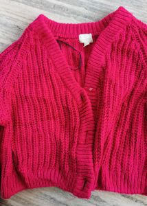 Cute Pink Knit Cardigan