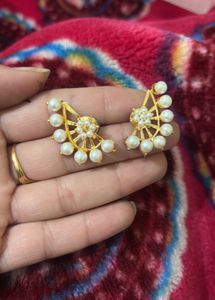 gold toned statement earings