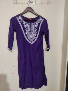 3 Kurtas combo 2 Floral Print  and 1 violet ku