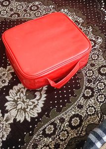 Red Floral Cosmetic Bag