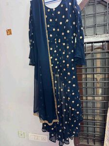 Elegant Navy Blue Kurta Set naira style