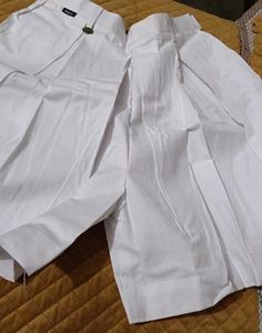 Brand New Divider Pleated White Skirt