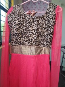 Elegant Pink Anarkali Gown