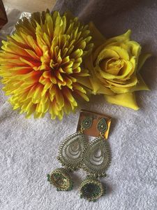 Green Jhumka Earrings