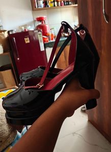 Black Patent Platform Heels