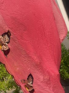 Vibrant Pink Saree with Embellishments