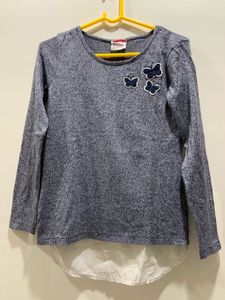 Imported Cute High Low Top with Butterflies