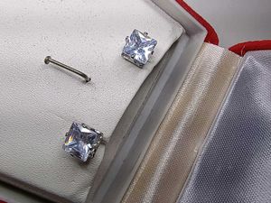 New AD diamond Square cut Stud Earrings