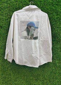 White Graphic Print Shirt women's