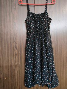 Women Fit And Flare Black Knee Length Dress