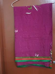 Elegant Floral Embroidered Saree