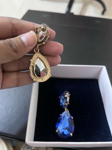 Elegant Blue Crystal Drop Earrings