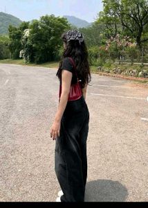 savana Wide Leg Black Denim Jeans🤍