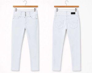 High Waisted White Skinny Jeans