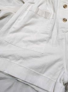 White Denim Romper