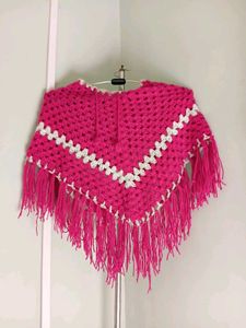 New Handmade Kids' Poncho(FREE FLOWER CLIP)