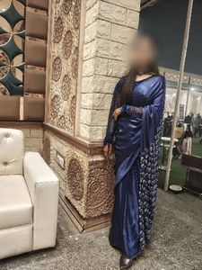 Elegant Blue Silk Saree with Embellishments