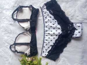 Cute Polka Dot thick paded Lingerie Set