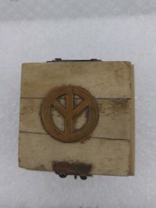 Vintage handcrafted trinklet Peace Sign Box