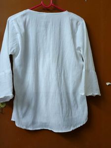 Embroidered White Tunic Top