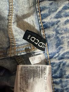 H&amp;M butterfly print blue wide jeans