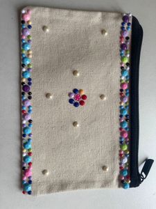 Beaded Canvas Pouch