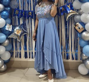 Elegant Blue Ethnic Gown