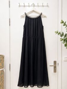 Elegant Black Halter Neck Dress