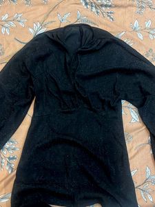 Sparkly Black Long Sleeve Top