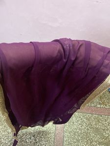 Elegant Purple Wine Embellished Gown