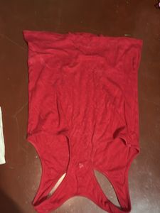 White, Red Racerback Tank Top
