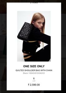 zara Quilted Black Chain Shoulder Bag